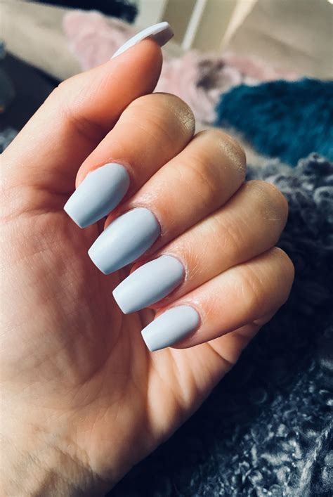 light blue matte nails
